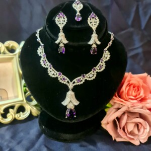 Mahira Khan Necklace set Plum