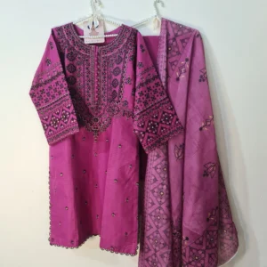 Embroidered- 3 Pc Cotton Suit