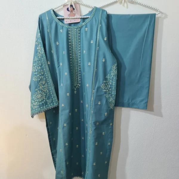 Embroidered - 3 Pc Lawn Cotton Suit - Image 2
