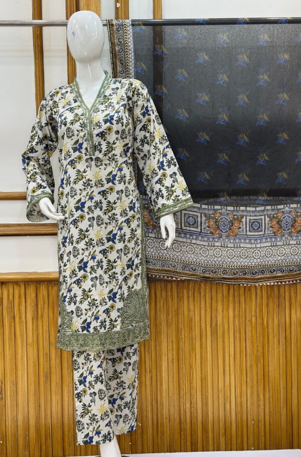 Embroidered 3 Piece Suit